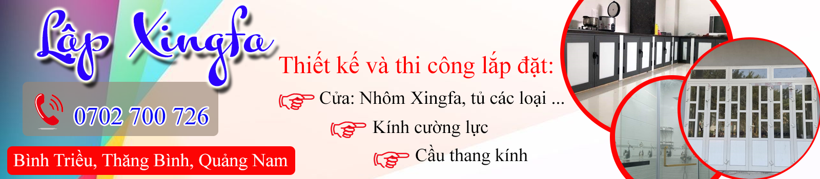 Thi công lắp đặt cửa nhôm Xingfa tại Quảng Nam